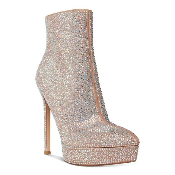 MADDEN GIRL Shoes - MADDEN GIRL Womens Beige 1" Platform Lorilee Pointed Toe Stiletto Booties 7 M